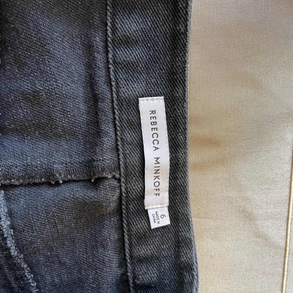 Rebecca Minkoff Marigold Zip Detail Denim Mini Skirt in Black. - Picture 9 of 11